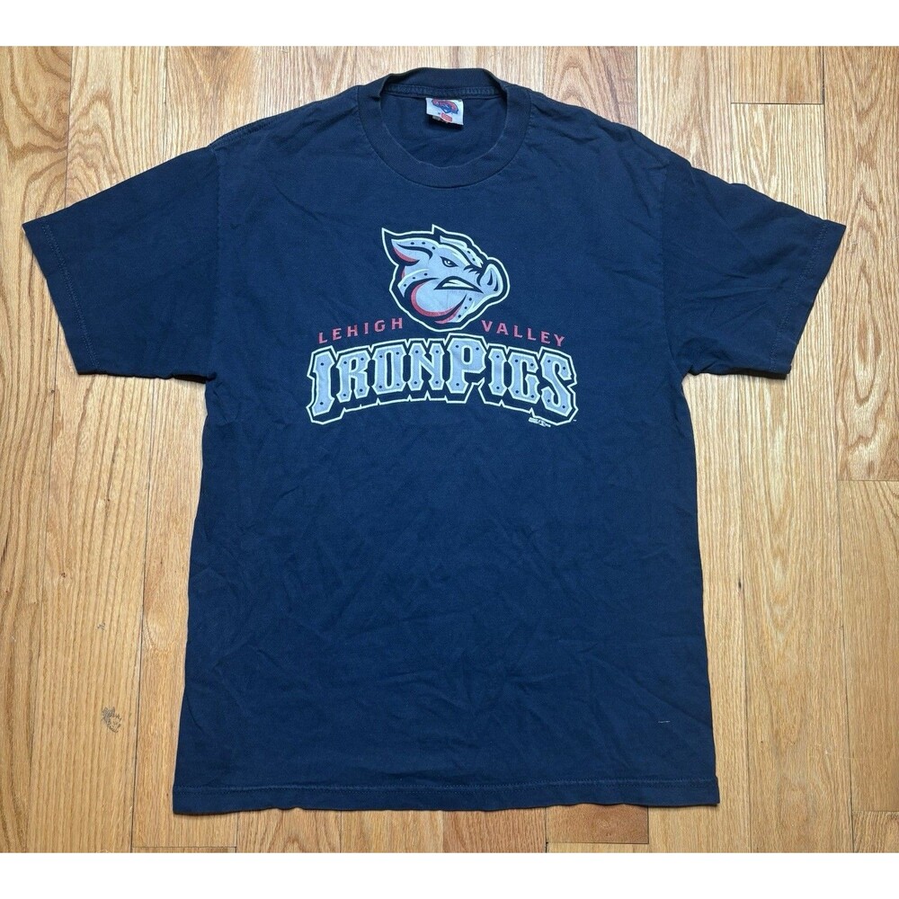 Lehigh Valley IronPigs Shirt Mens Large Baseball Minor League MiLB Blue